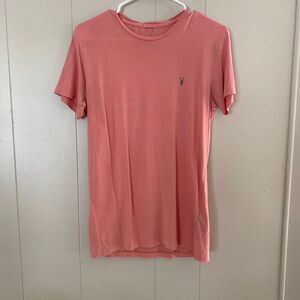 AllSaints Coral Pink Crewneck T-Shirt Women’s Size XS Soft Lightweight Tee